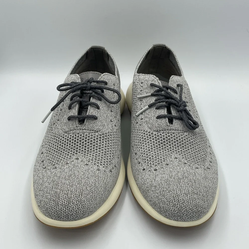 Cole Haan Mens Grand Troy Wingtip Oxford Shoes Size 11.5‎ Gray Knit C33769